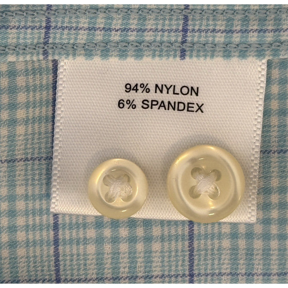 Peter Millar Summer Comfort Men's L Long Sleeve Turquoise Plaid Button Up Shirt - Picture 8 of 9
